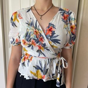 FLORAL cross-tie blouse